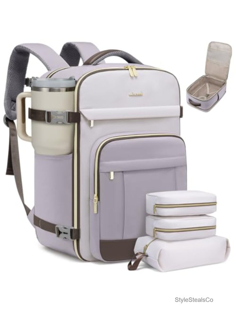 50L Travel Backpack with Packing Cubes - Airline Approved Carry On